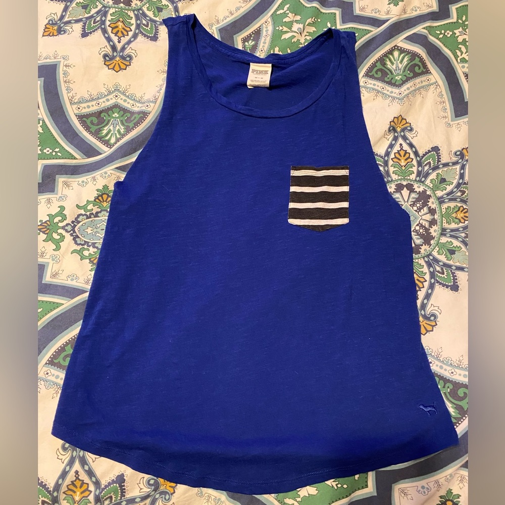 Victoria’s Secret Pink M Blue Tank Top